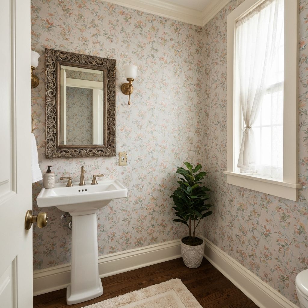 Elegant powder room in Markham Village